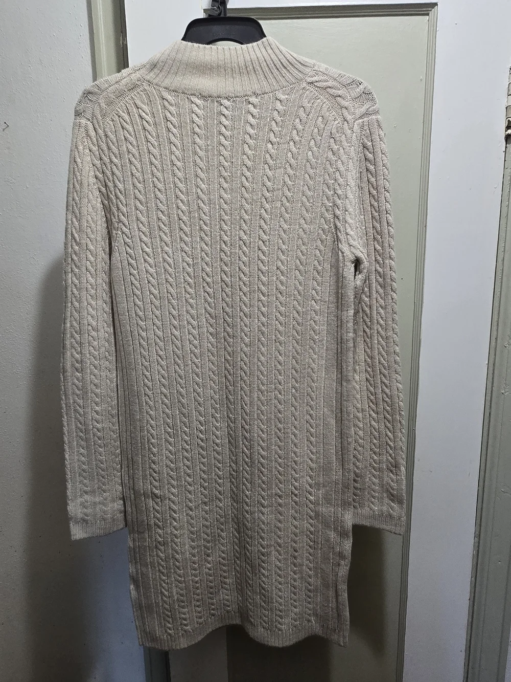 French Connection Katrin Long Sleeve Cable Knit Sweater Dress XL